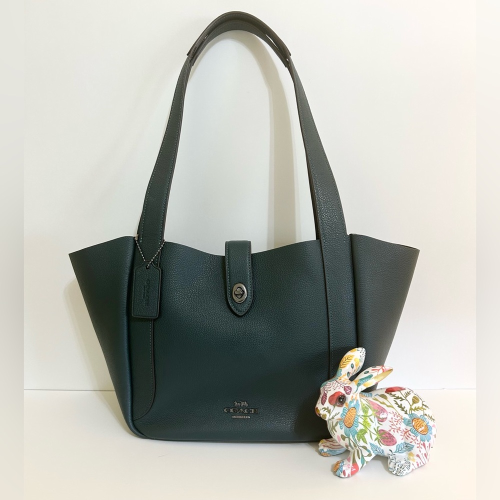 Coach Dark Blue/Green Hadley Leather Tote Bag.  Gorgeous Color in New Condition.